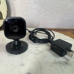 Blink Mini compact indoor plug-in smart security camera.